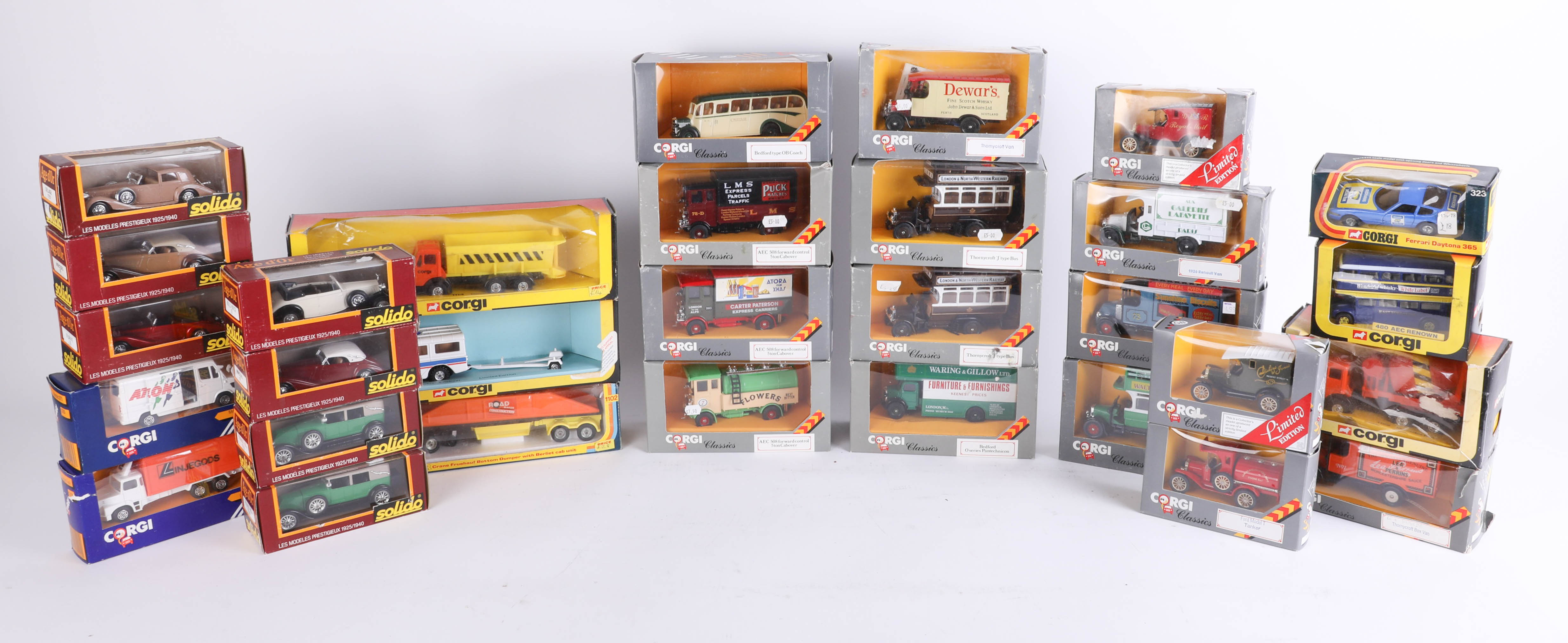 A mixed collection of diecast boxed models to include Corgi Classics, Corgi and Solido, approx 30.
