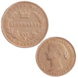 Victoria 1867 gold sovereign, Sydney Mint marked Australia.