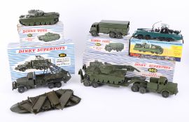 Dinky Super Toys, four models, Brockway, 884 boxed, Tank, 651 boxed, Truck, 622 boxed, Tank