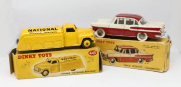 Dinky Toys, two models, National Tanker 443 boxed, Simca Vedette, 24K boxed (2).