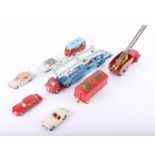 A collection of eight models, including Corgi Major Carrimore Transporter and Corgi Chipperfields