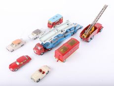 A collection of eight models, including Corgi Major Carrimore Transporter and Corgi Chipperfields