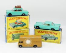 Matchbox Series, three models, Pickfords Van, 46 boxed, Fiat 1500, 56 boxed, Lincoln Continental, 31