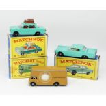 Matchbox Series, three models, Pickfords Van, 46 boxed, Fiat 1500, 56 boxed, Lincoln Continental, 31