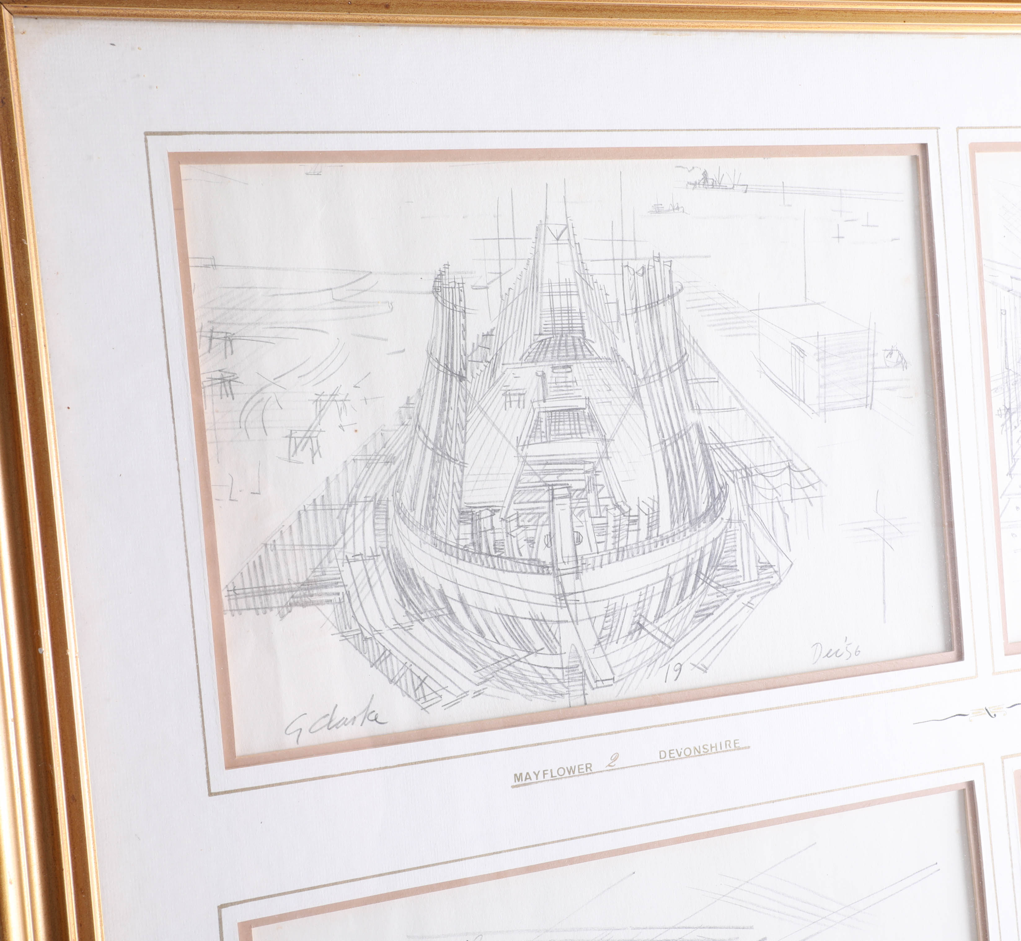 An interesting collection of pictures including G.Clarke also pencil sketches of the Mayflower II, - Image 3 of 10