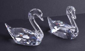Swarovski Crystal Glass, 'Swans Flirting', boxed.
