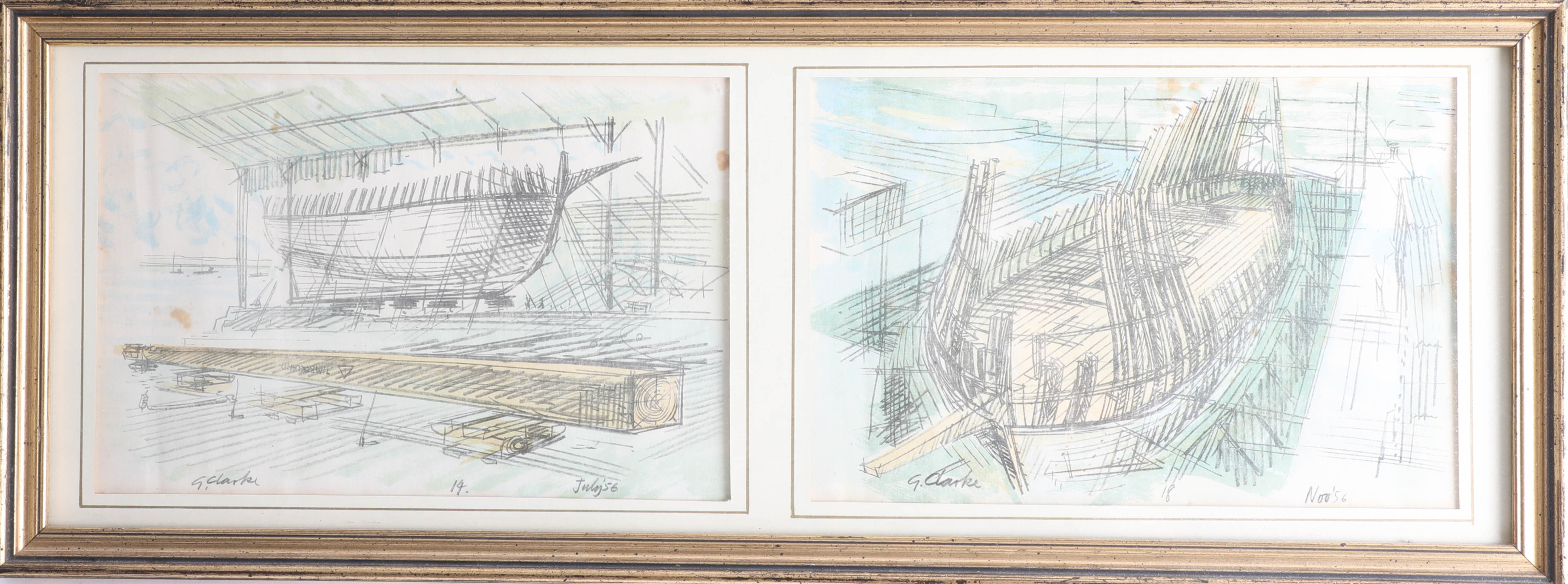 An interesting collection of pictures including G.Clarke also pencil sketches of the Mayflower II, - Image 6 of 10