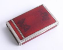 A 19th/20th century German red enamel cigarette case, decorated on the top with German