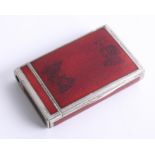 A 19th/20th century German red enamel cigarette case, decorated on the top with German