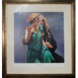 Robert Lenkiewicz (1941-2002), print, 'Bella with Painter', signed by Bella, limited edition 487/