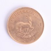 A South African 1981 gold 1oz Krugerrand.