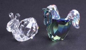 Swarovski Crystal Glass, Lovlots Circus 'Rosalie the Horse' and Lovlots Pioneers 'Shina Snail',
