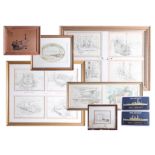 An interesting collection of pictures including G.Clarke also pencil sketches of the Mayflower II,
