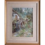 William Henry Pike (1846-1908), watercolour 'Hessenford Mill', signed, 34cm x 24cm.