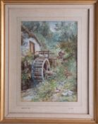 William Henry Pike (1846-1908), watercolour 'Hessenford Mill', signed, 34cm x 24cm.