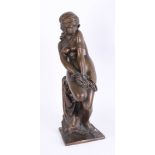 A bronze Art Deco style figure of a lady in chains, height 44cm.