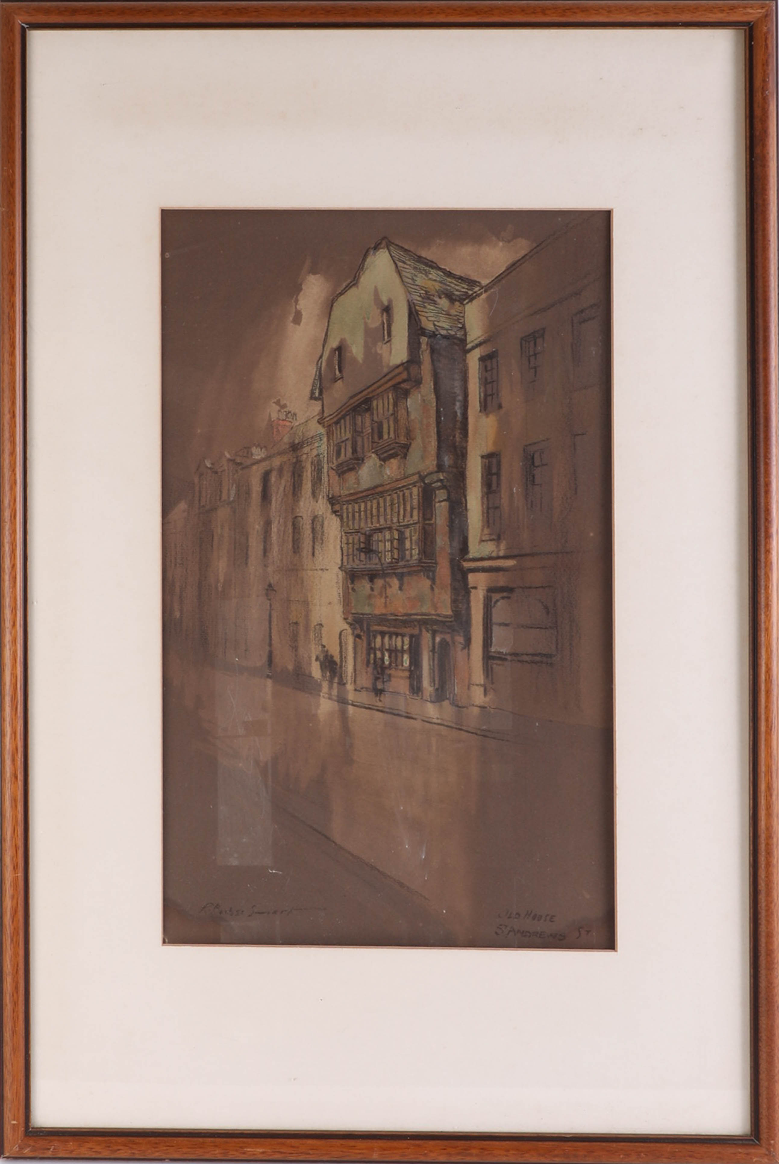 Robert Borlaise Smart, a watercolour signed, Old House, St Andrews Street, Plymouth, 42cm x 25cm.