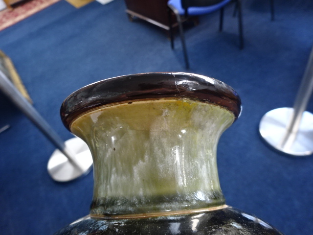 Royal Doulton, art pottery vase, Hannah Barlow, signed, height 31cm. (restoration). - Image 2 of 3