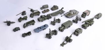 Collection of loose playworn Dinky army vehicles (23).