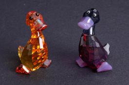 Swarovski Crystal Glass, Lovlots City Park 'Lily and Luke' (ducks), boxed.