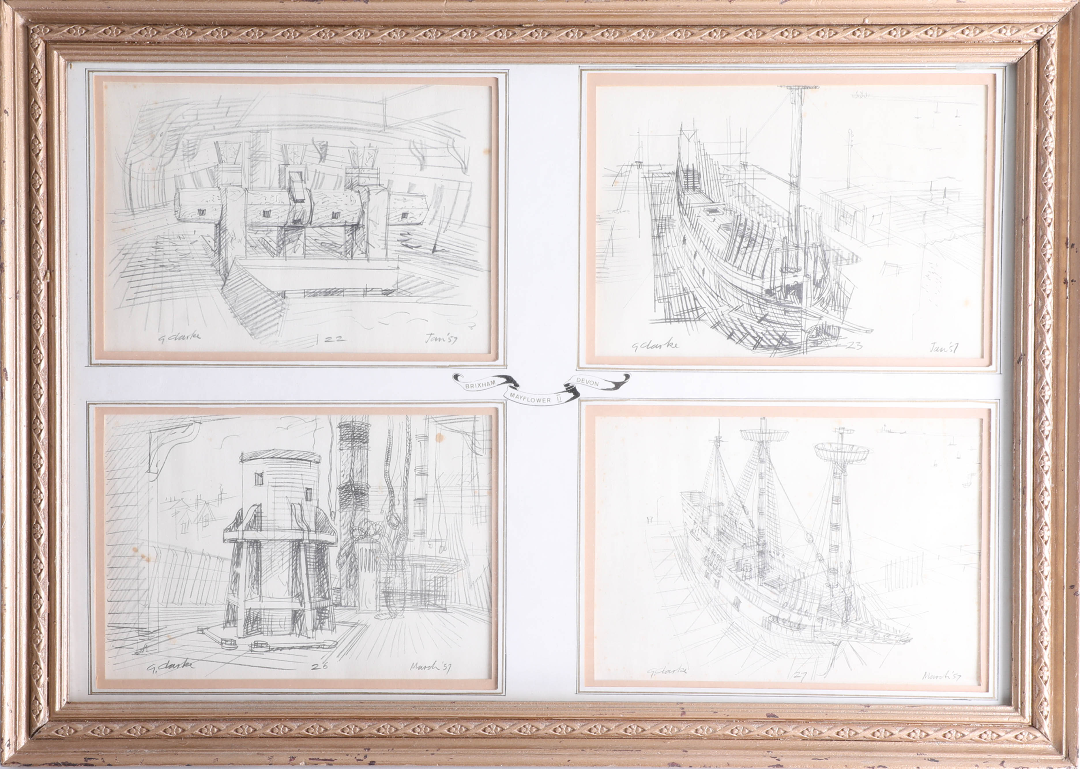 An interesting collection of pictures including G.Clarke also pencil sketches of the Mayflower II, - Image 4 of 10