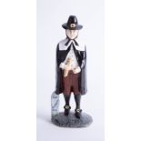 A figure of a man marked '1620', Plymouth 1970, signed to base 'Allan St Clait', height 19cm.