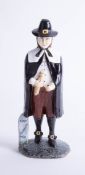 A figure of a man marked '1620', Plymouth 1970, signed to base 'Allan St Clait', height 19cm.