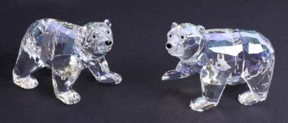 Swarovski Crystal Glass, Annual Edition 2011 'Companion Polar Bear Cubs', boxed.