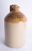 Stoneware flagon 'J.R.Wilson (Plymouth) Limited Wine and Spirits Merchant', height 33cm.