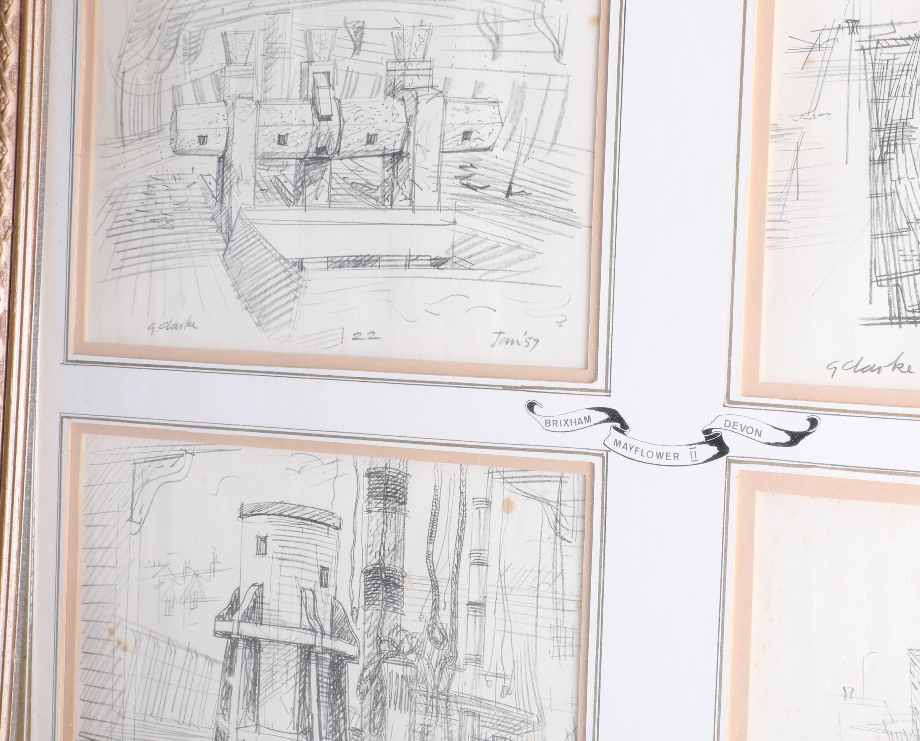 An interesting collection of pictures including G.Clarke also pencil sketches of the Mayflower II, - Image 5 of 10