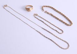 A collection of 18ct gold jewellery, approx 14.50g.