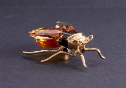 Swarovski Crystal Glass, Paradise Bugs object, Bee Alipur, boxed.