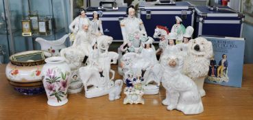 A collection of Staffordshire figures and other ceramics, approx 17.