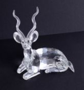 Swarovski Crystal Glass, Annual Edition 1994 Inspiration Africa, 'The Kudu', boxed.
