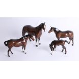 Beswick, four horse, including foal, the tallest 16cm.