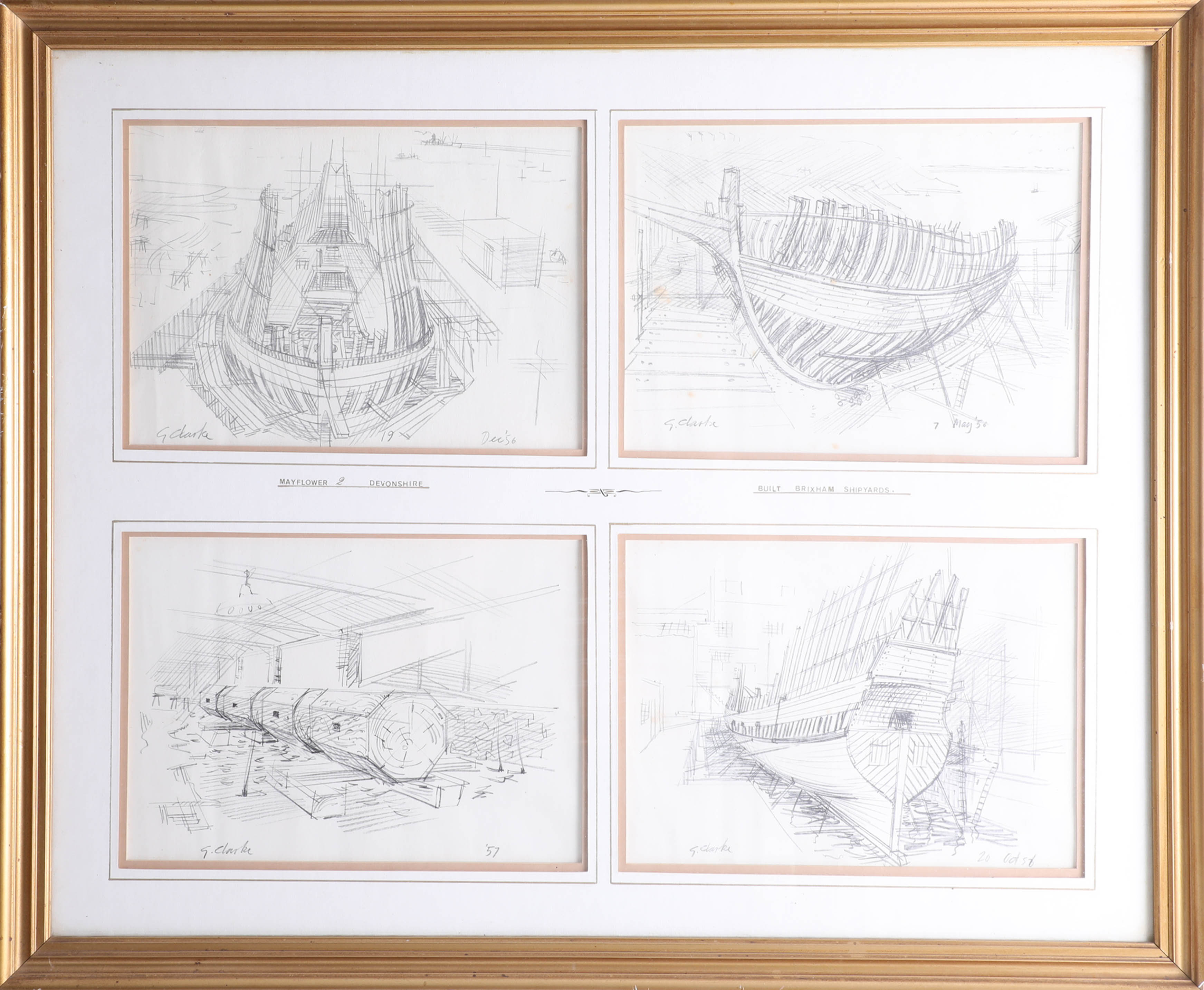 An interesting collection of pictures including G.Clarke also pencil sketches of the Mayflower II, - Image 2 of 10