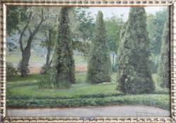 Curt Agthe (1862-1943) signed and dated watercolour 1908, 'Clora Zetkin Berlin', 32cm x 46cm, framed