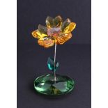 Swarovski Crystal Glass, 'Rocking Flower-Joy' (sunflower), boxed.