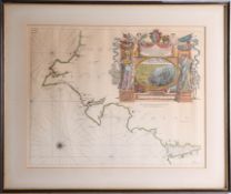 A sea chart, marked 'To the Right Honourable Thomas Earl of Pembroke' by Captain Grenvile Collins,