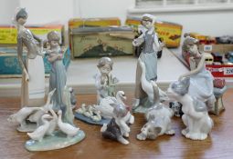 A collection of ten pieces of Lladro (damage) (10).