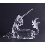 Swarovski Crystal Glass, Annual Edition 1996 Fabulous Creatures, 'The Unicorn', boxed.