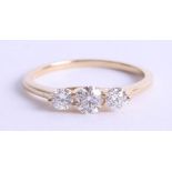 An 18ct white gold diamond three stone ring, approx. 0.50ct, estimated colour and clarity D/SI1,