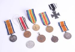 Nine various medals and medallions including Great War pair to Pte. T.S Hughes ASC, another Great