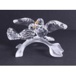 Swarovski Crystal Glass, 'Turtle Doves', boxed.