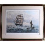 J.Steven Dews, signed edition print 302/600 'The Tweed in the Channel 1875', framed in a 'marine'