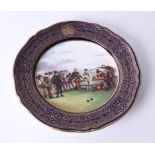 Spode Armada series plate no 1, 'A game of bowls', 904/200, 24cm diameter.