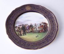 Spode Armada series plate no 1, 'A game of bowls', 904/200, 24cm diameter.