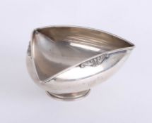 A continental silver triangular stem dish, marked 800.