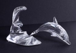 Swarovski Crystal Glass, 'Dolphin on a Wave' (damaged), boxed.