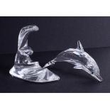 Swarovski Crystal Glass, 'Dolphin on a Wave' (damaged), boxed.